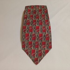 Robert Talbott Red and Blue Geometric Tie